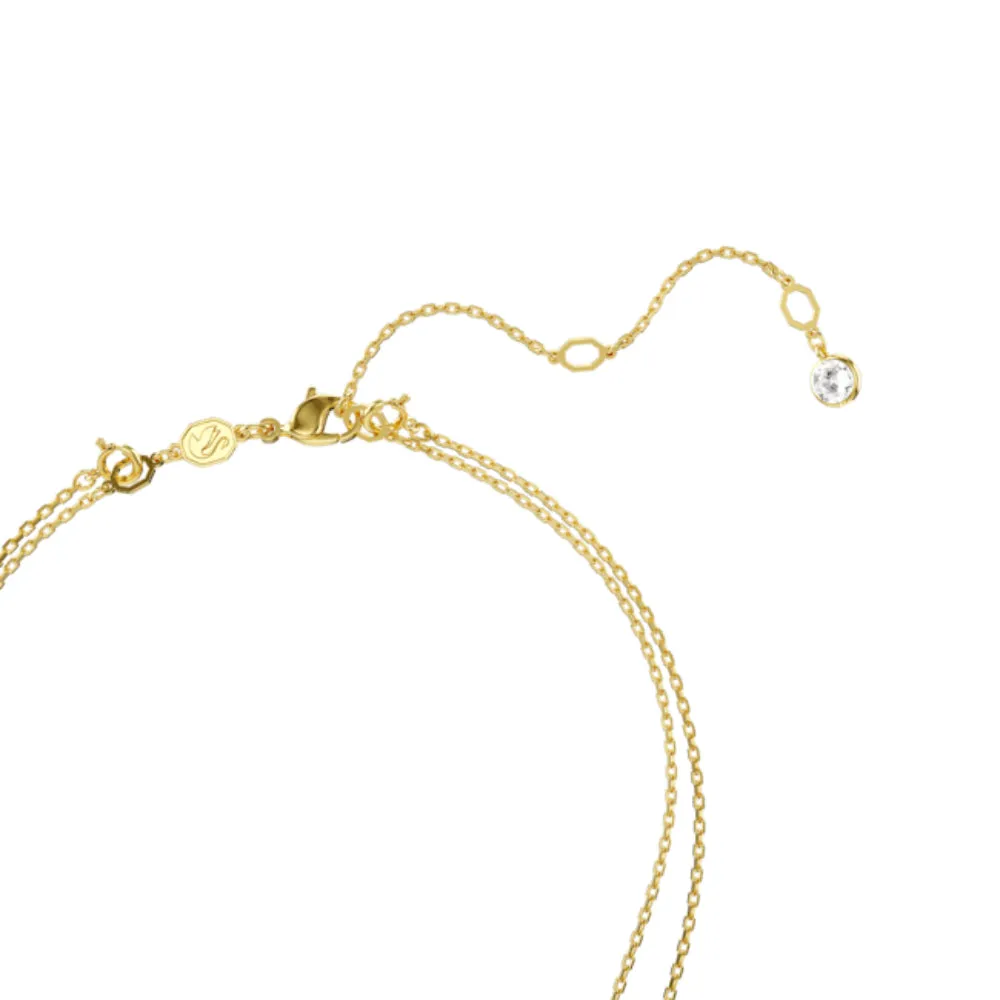 Swarovski Meteora layered pendant Necklace White, Rhodium plated