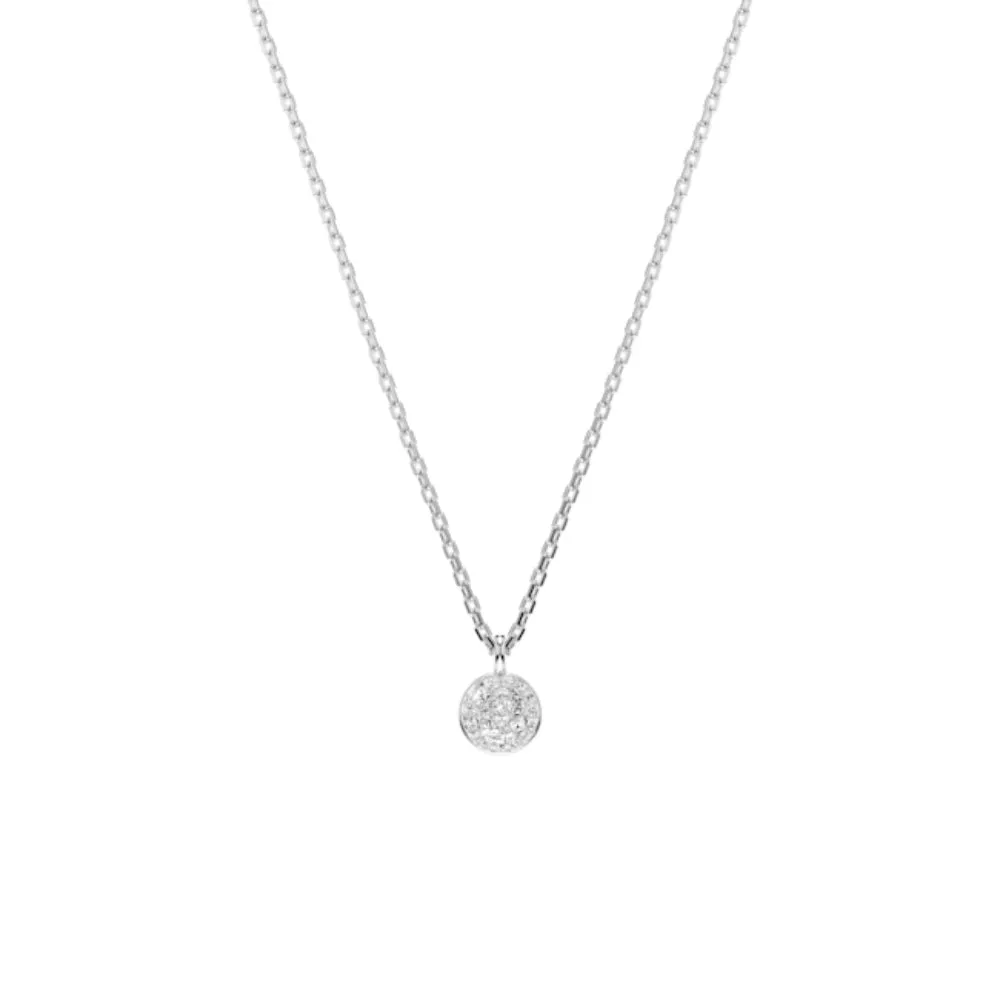 Swarovski Meteora layered pendant Necklace White, Rhodium plated