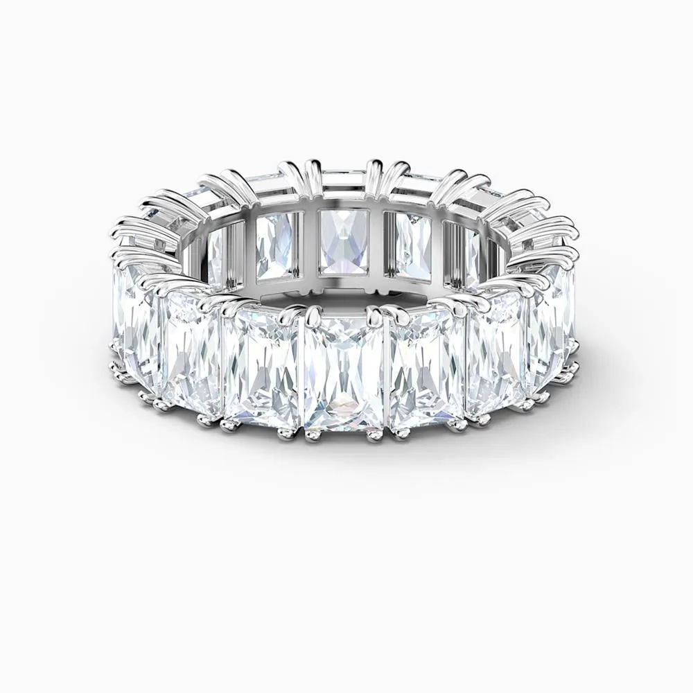 Swarovski Vittore Ring Rectangular Cut White Rhodium plated 58