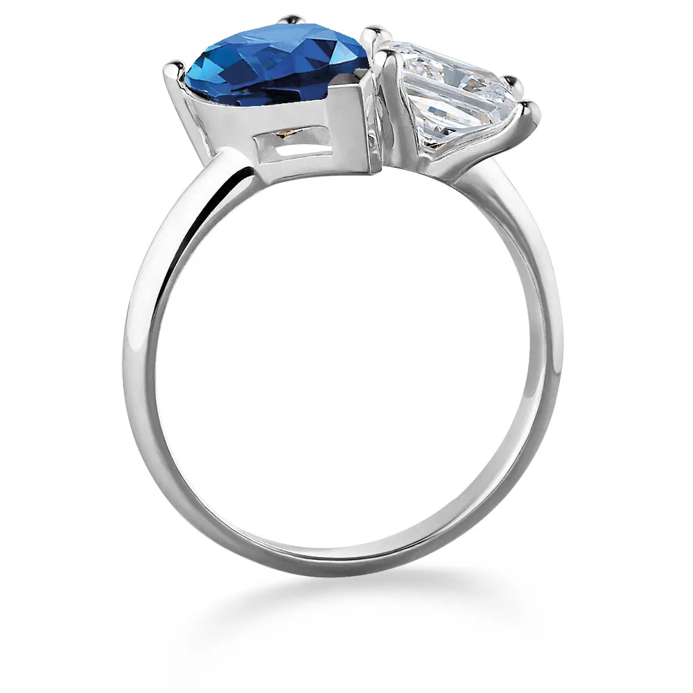 Toi et Moi Tru-Sapphire and Princess Cut Ring
