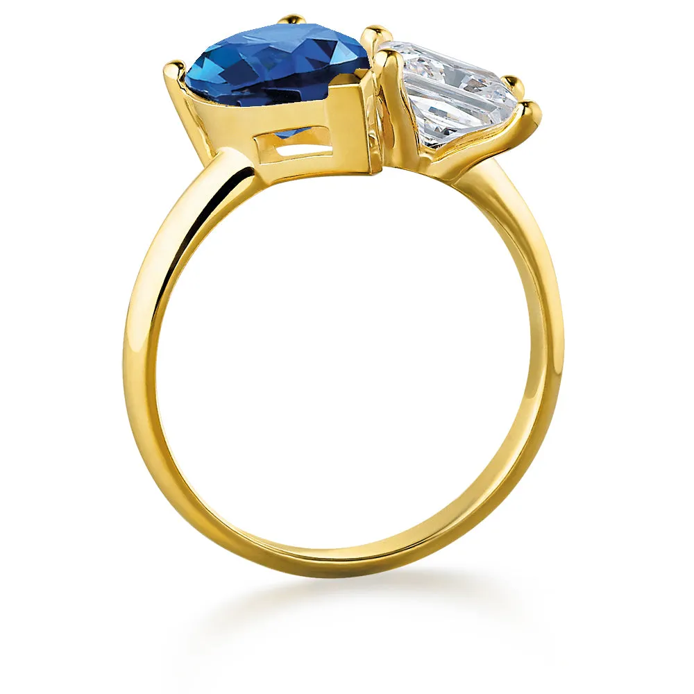 Toi et Moi Tru-Sapphire and Princess Cut Ring