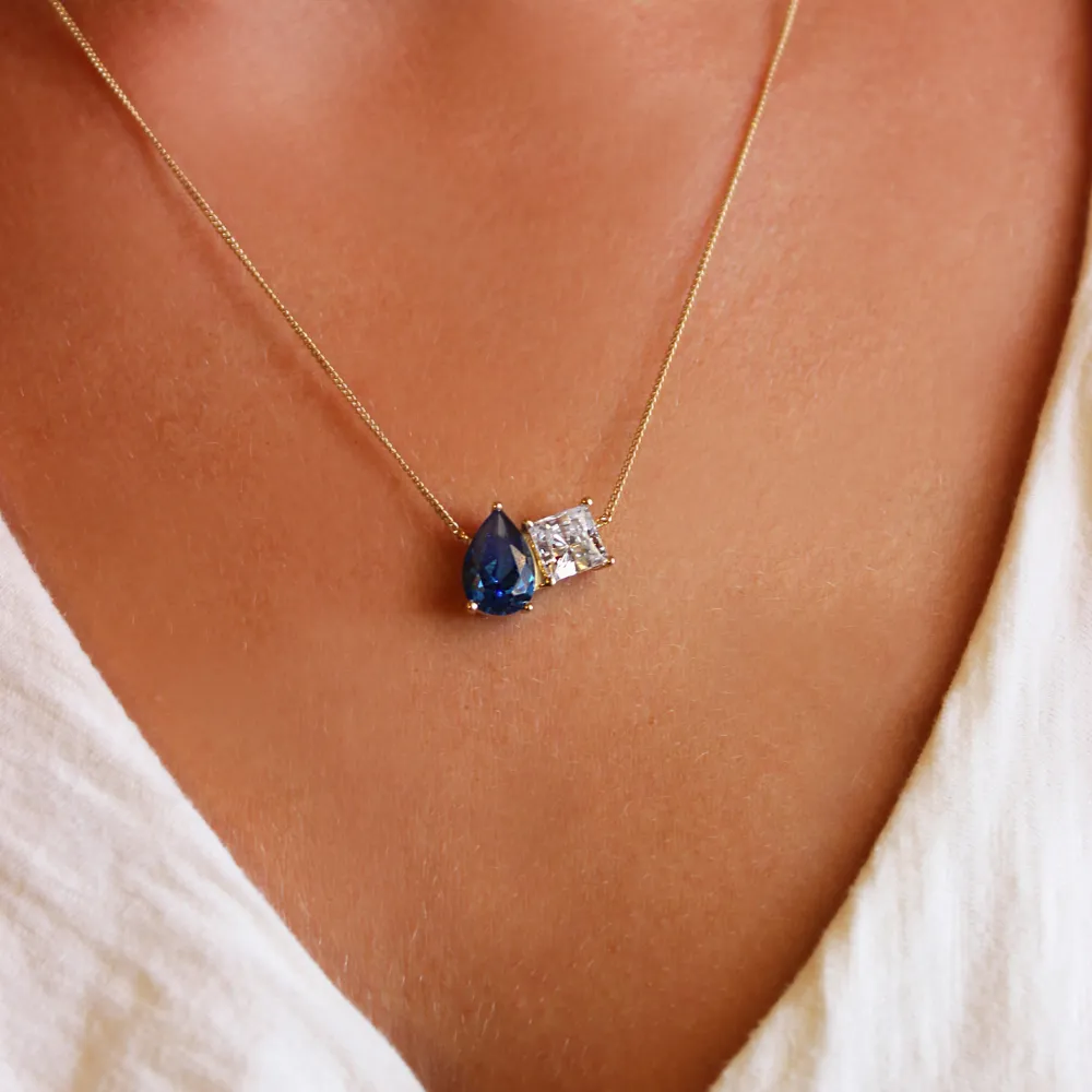 Toi et Moi Tru-Sapphire and Princess Necklace