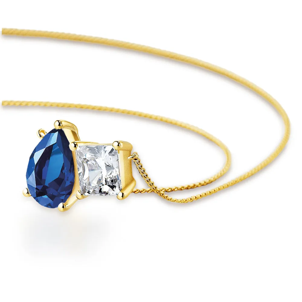 Toi et Moi Tru-Sapphire and Princess Necklace