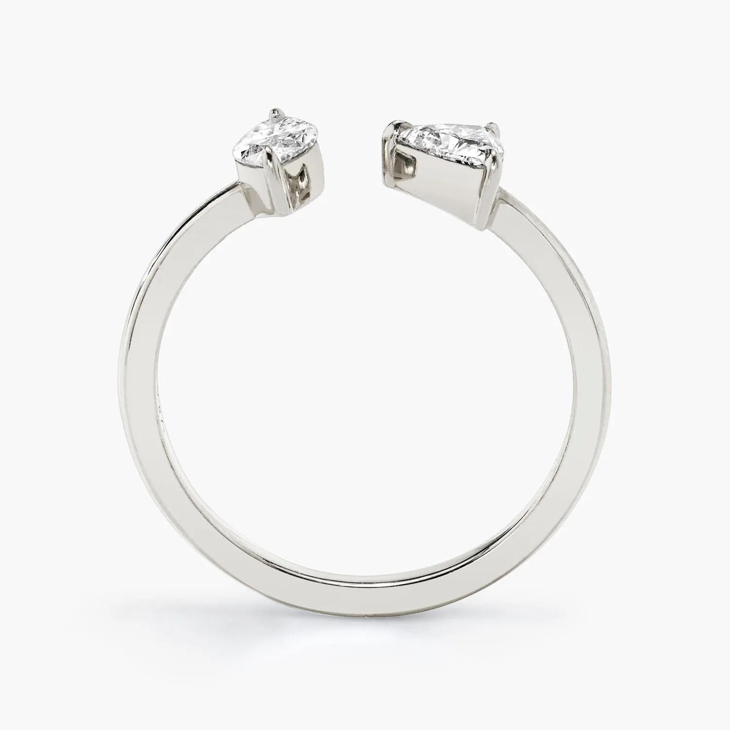 Trillion & Marquise Mixed Cuff 14K Whitegold Ring w. Lab-Grown Diamonds