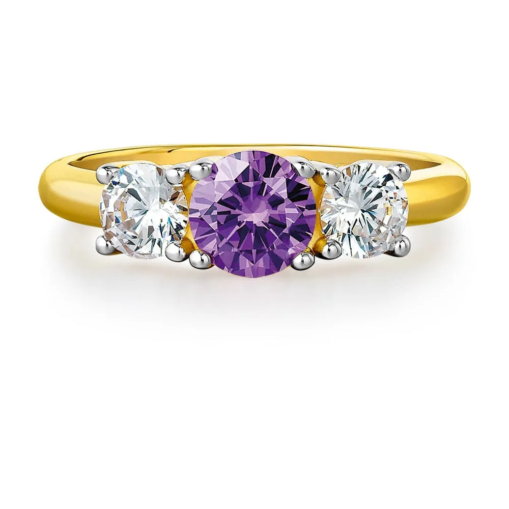 Tru-Amethyst Trilogy Ring