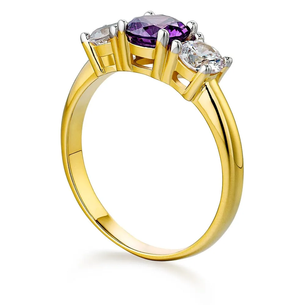 Tru-Amethyst Trilogy Ring