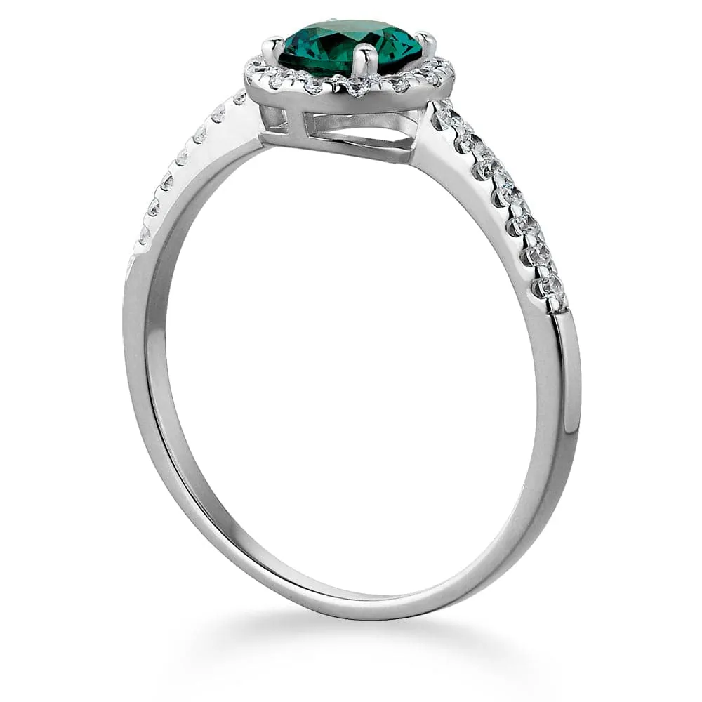 Tru-Emerald Posh Halo Ring