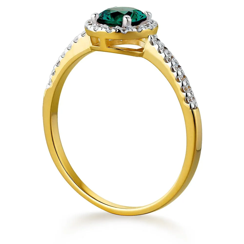 Tru-Emerald Posh Halo Ring