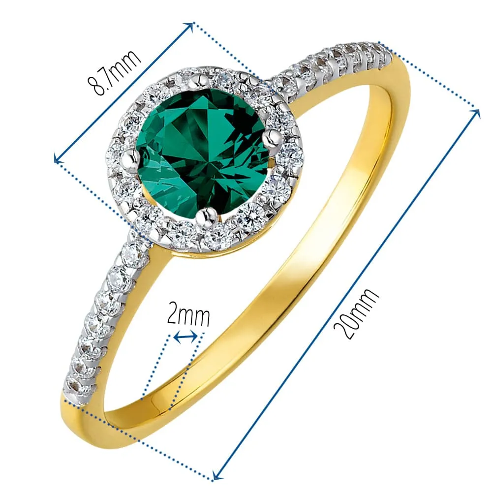 Tru-Emerald Posh Halo Ring