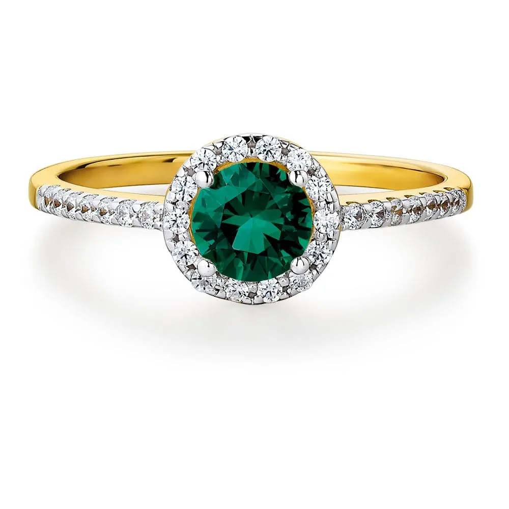 Tru-Emerald Posh Halo Ring
