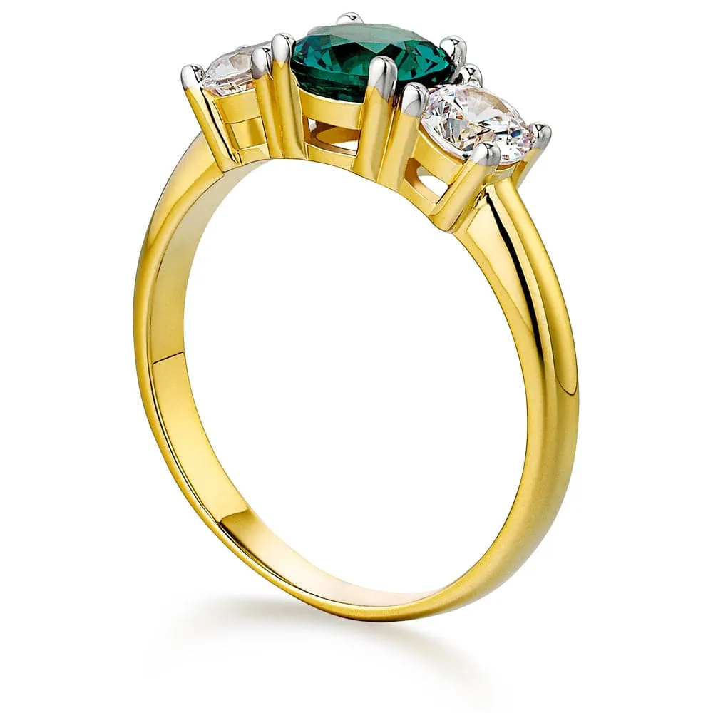 Tru-Emerald Trilogy Ring
