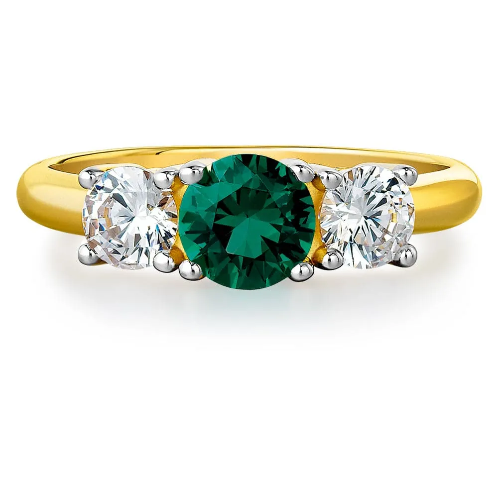 Tru-Emerald Trilogy Ring