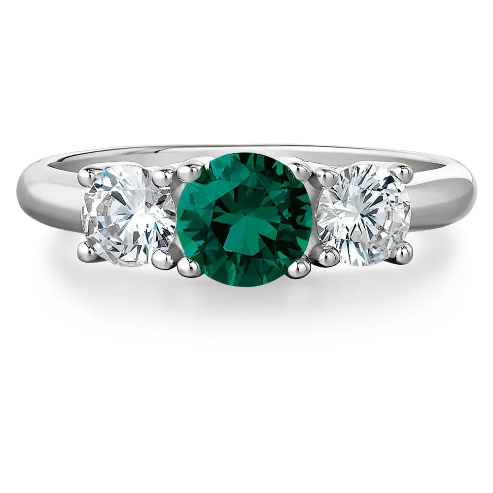 Tru-Emerald Trilogy Ring