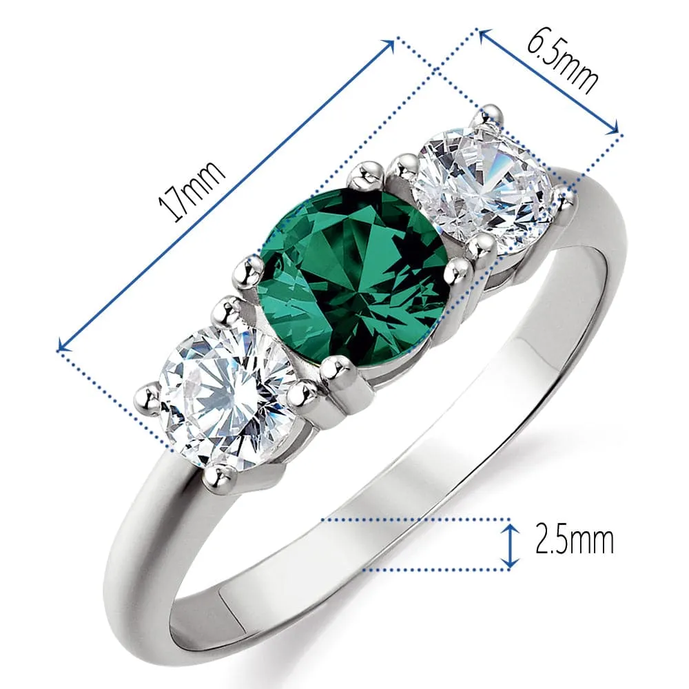 Tru-Emerald Trilogy Ring