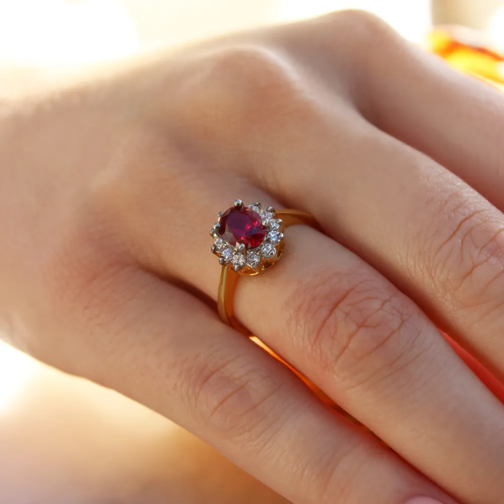 Tru-Ruby Cluster Ring