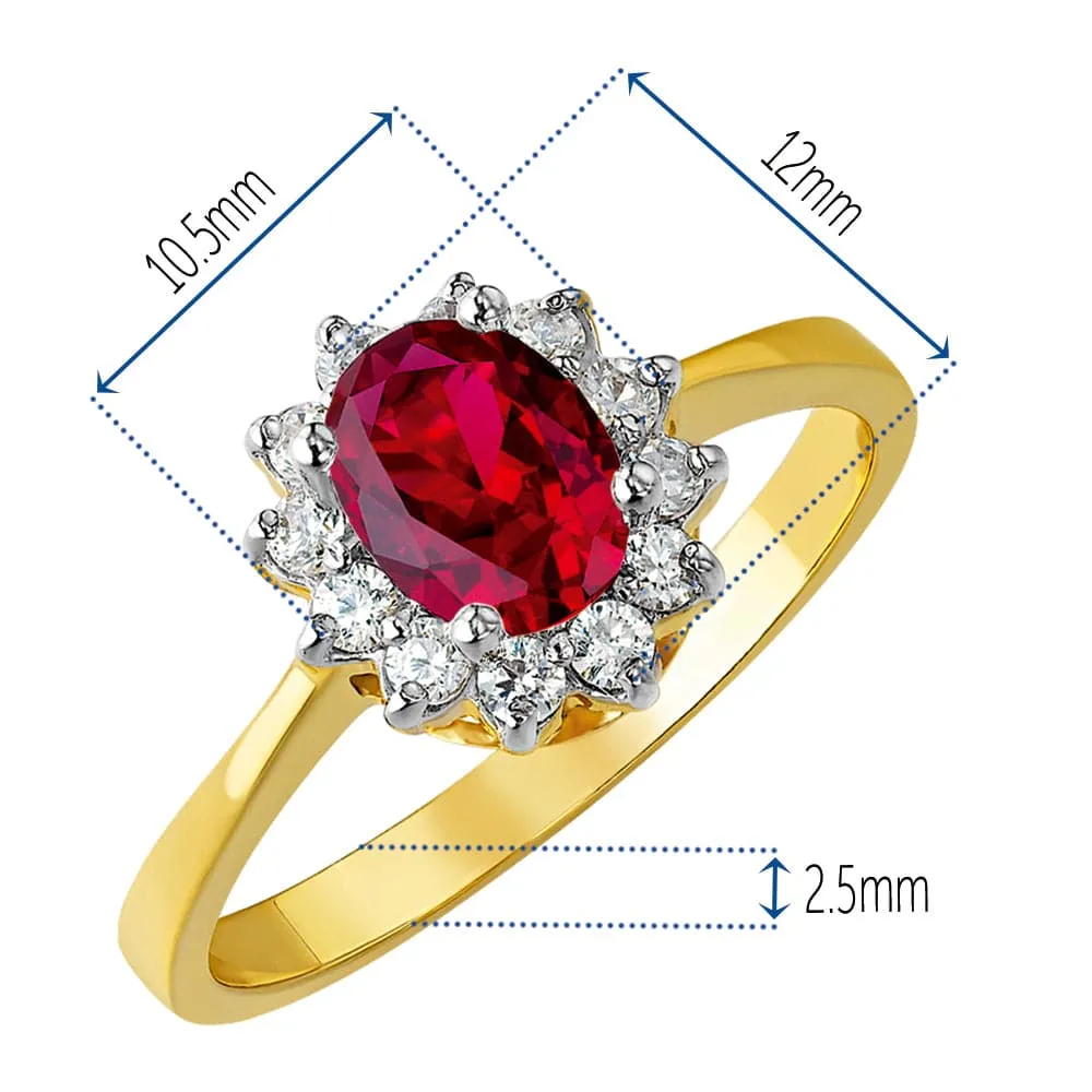Tru-Ruby Cluster Ring