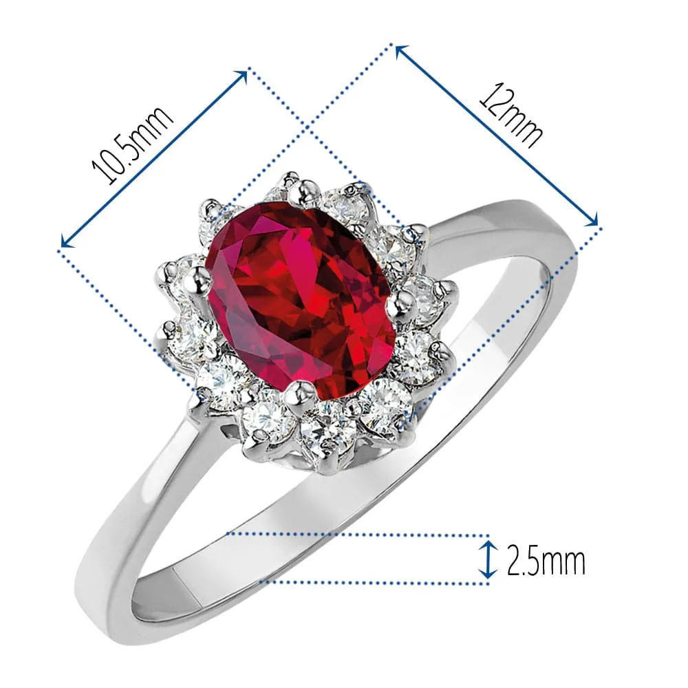 Tru-Ruby Cluster Ring