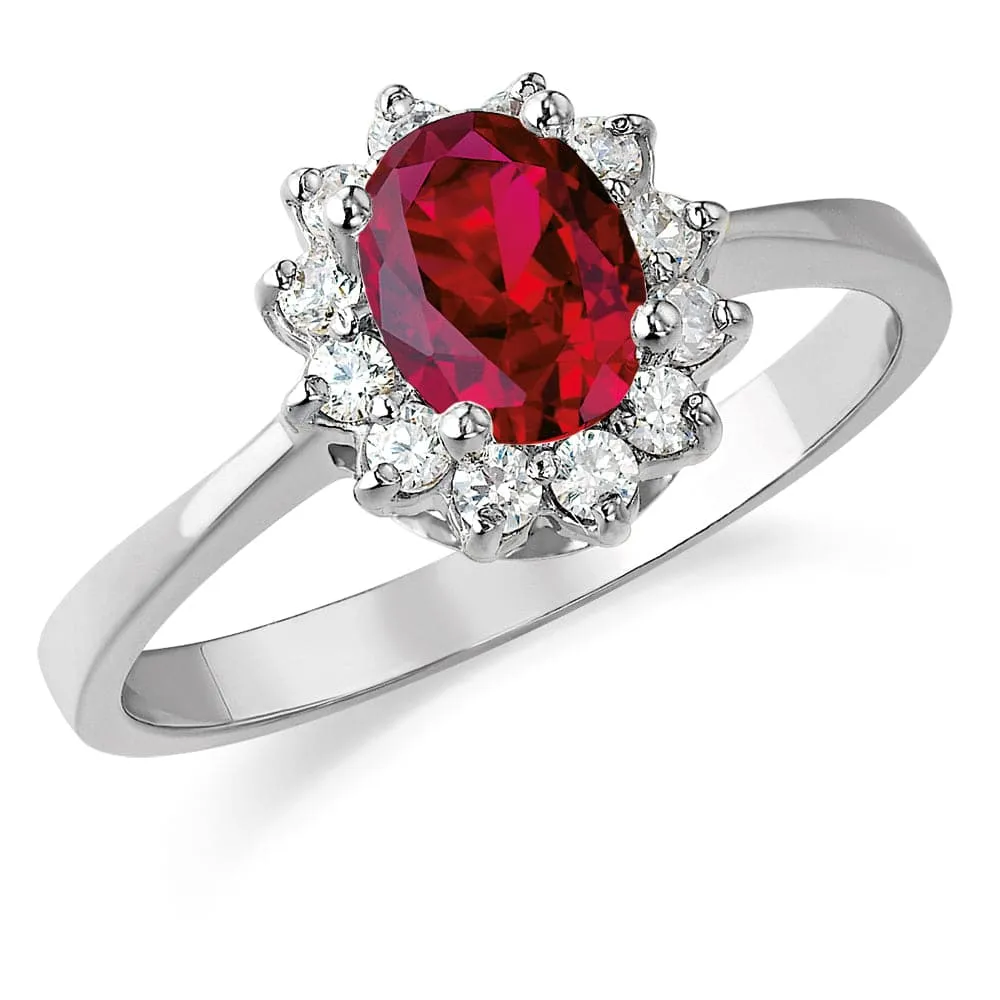 Tru-Ruby Cluster Ring