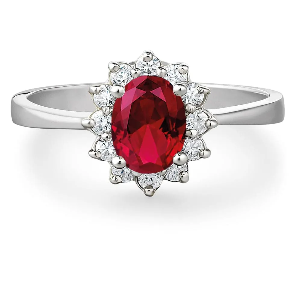 Tru-Ruby Cluster Ring