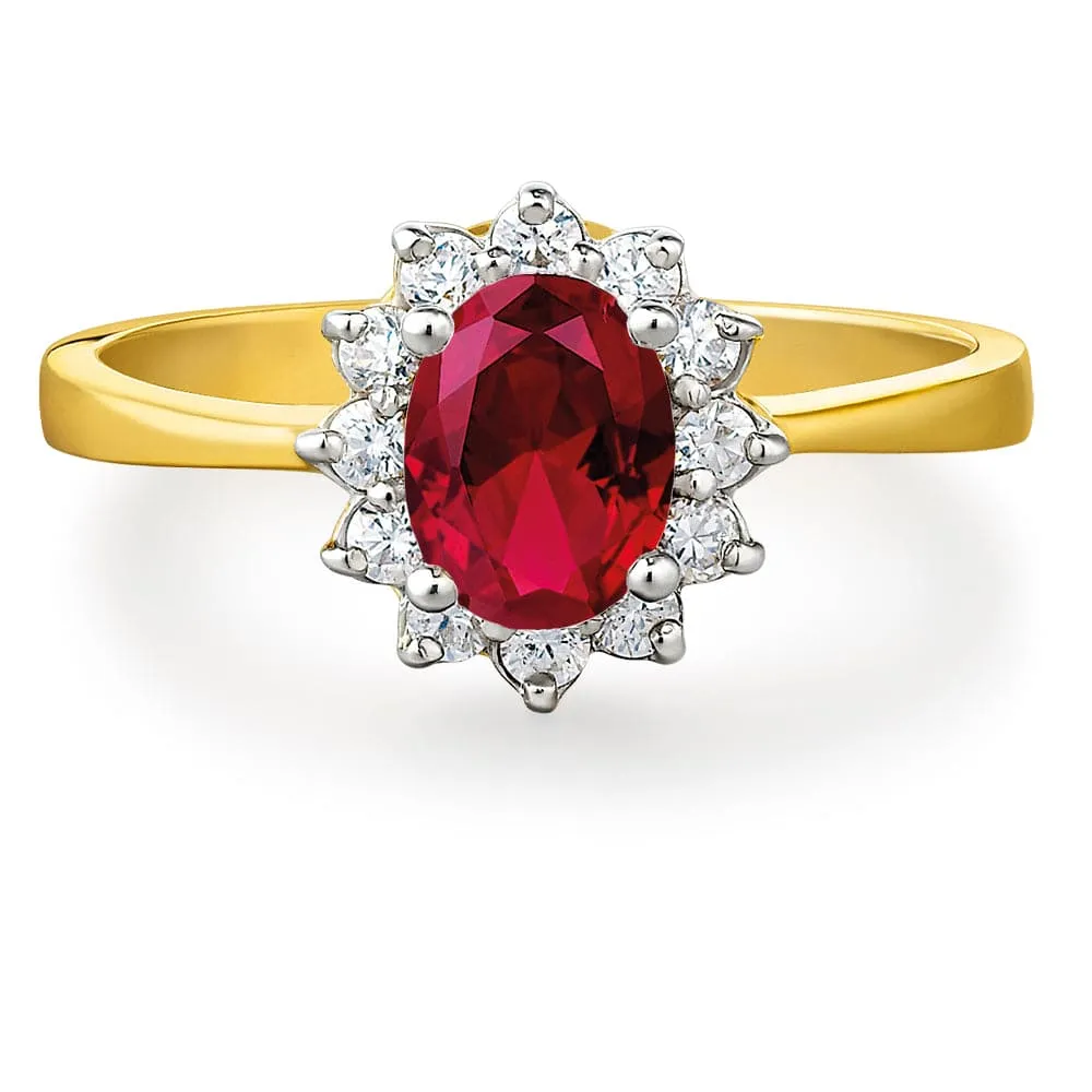Tru-Ruby Cluster Ring