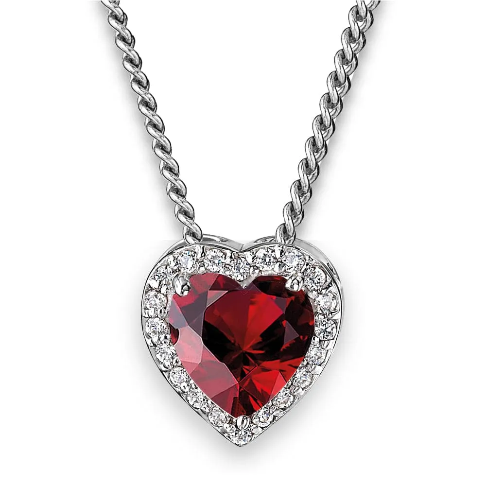 Tru-Ruby Glowing Heart Pendant
