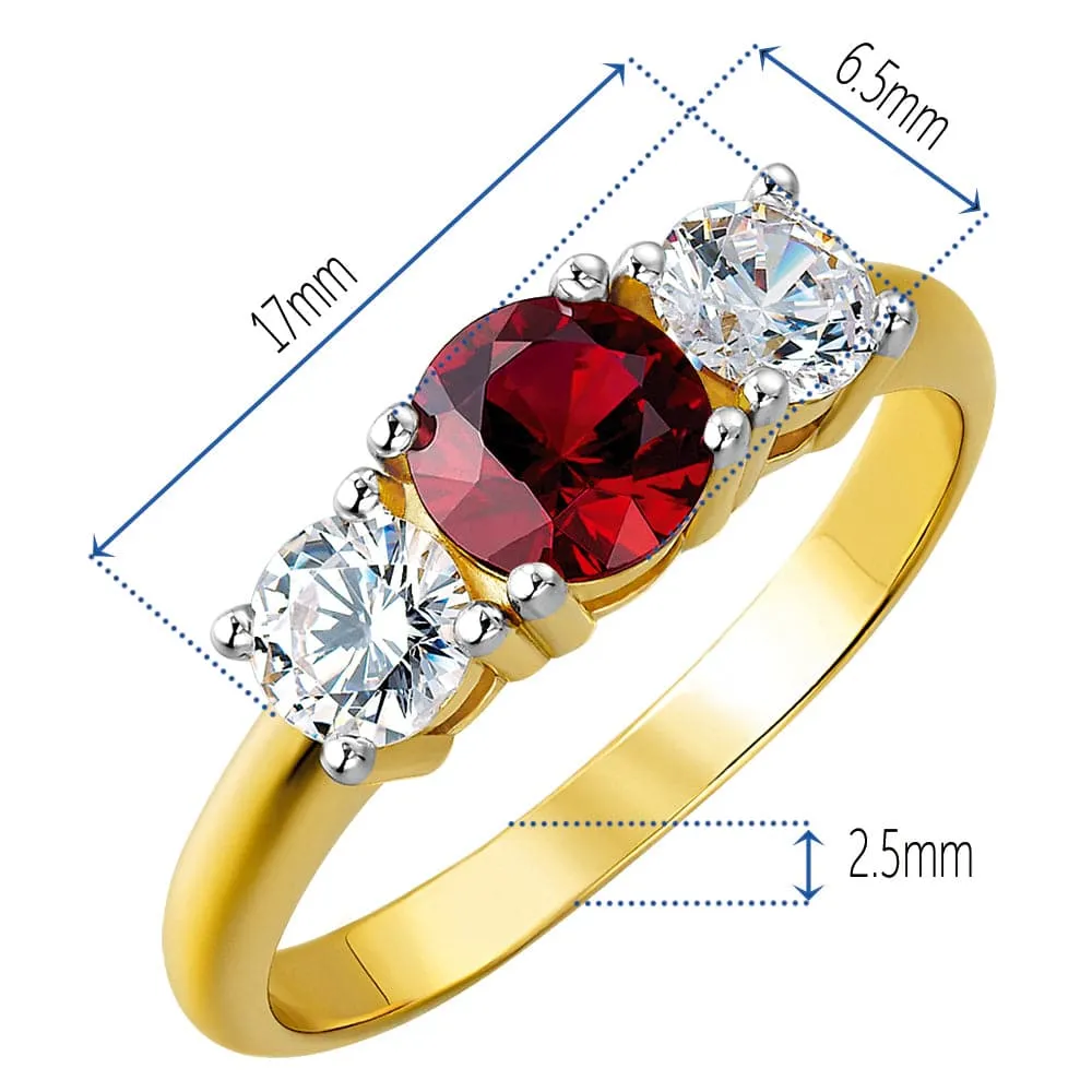 Tru-Ruby Trilogy Ring