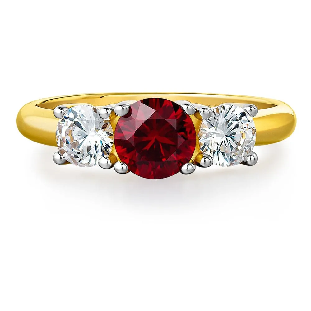 Tru-Ruby Trilogy Ring