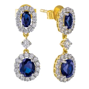 Tru- Sapphire Cluster Drop Earrings
