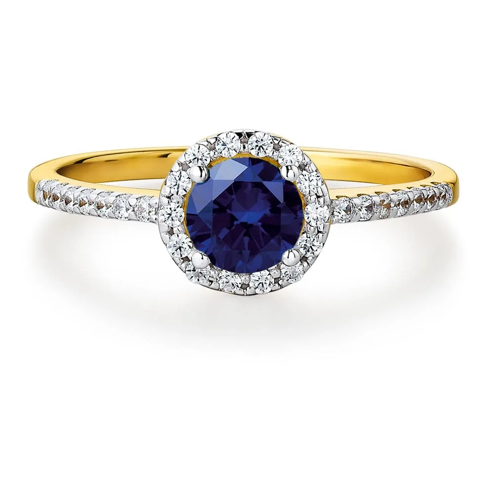 Tru-Sapphire Posh Halo Ring