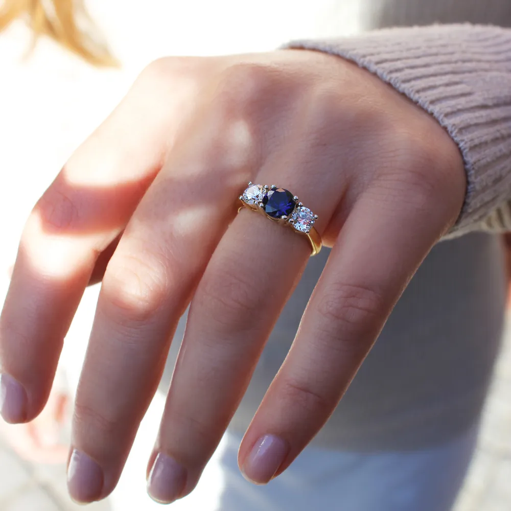 Tru-Sapphire Trilogy Ring