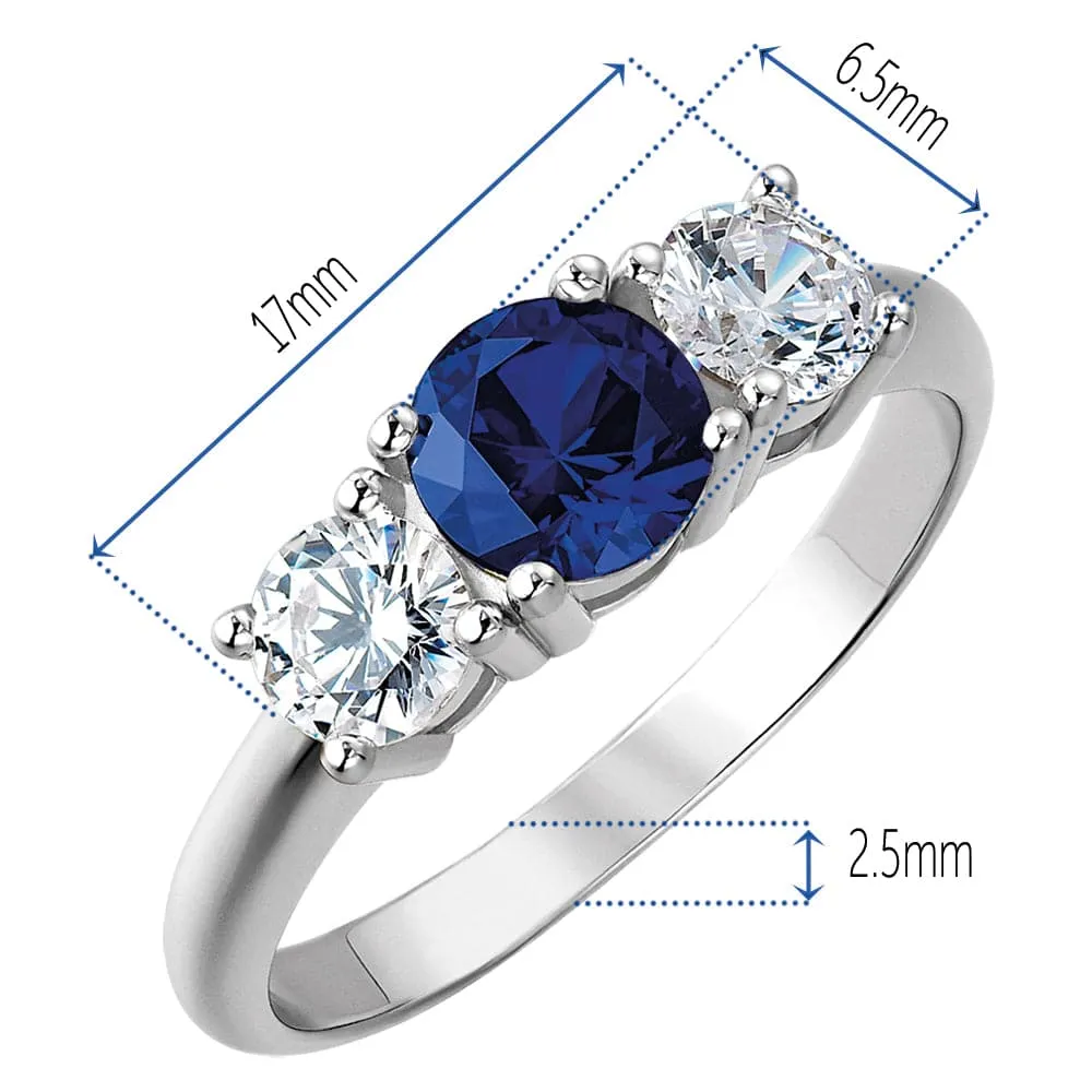 Tru-Sapphire Trilogy Ring
