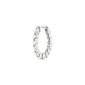 True Romance 10 14K White Gold Huggie w. Lab-Grown Diamonds