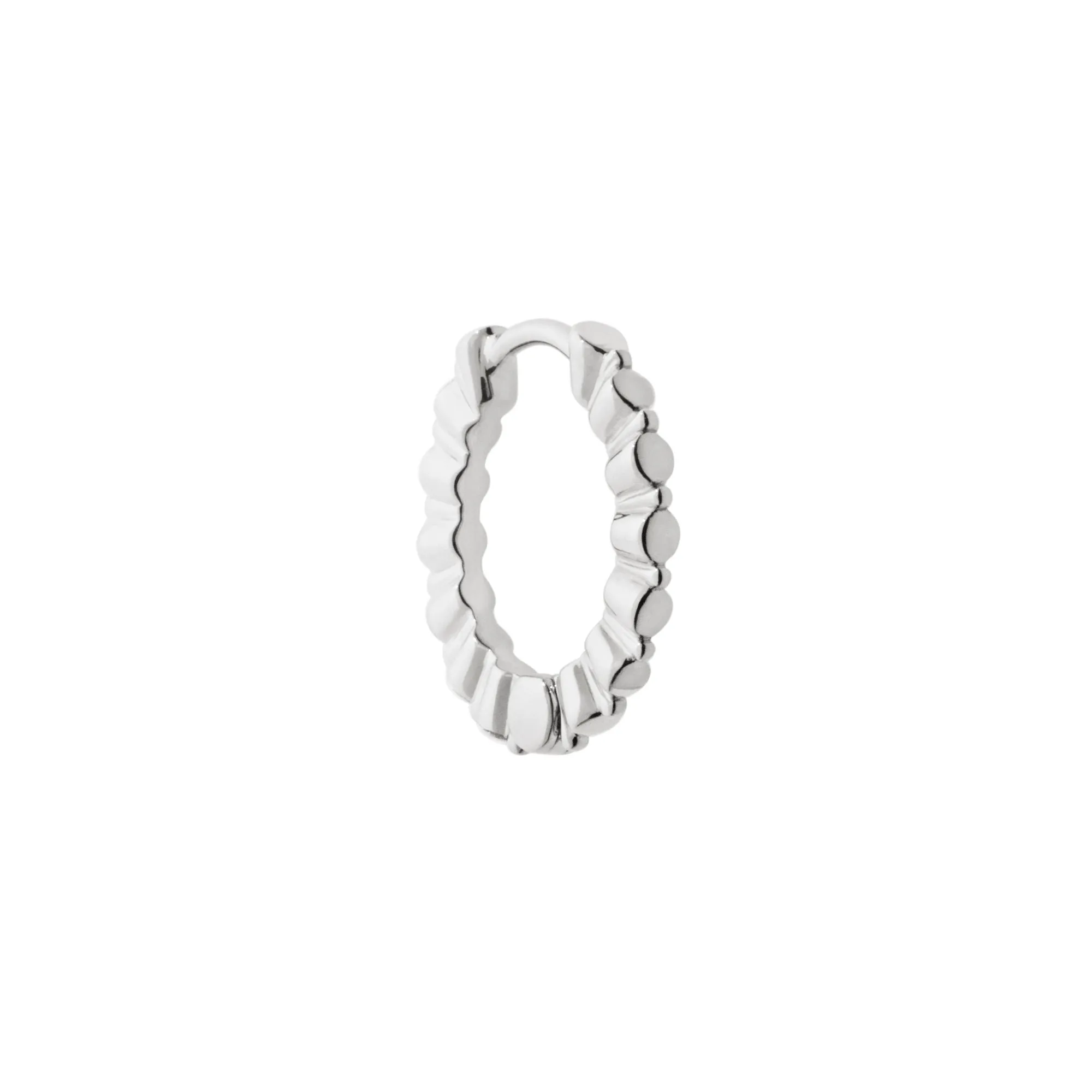 True Romance 10 14K White Gold Huggie w. Lab-Grown Diamonds