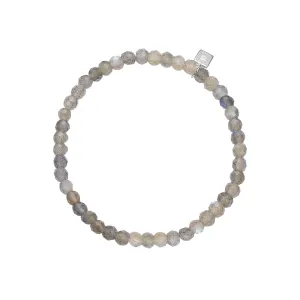 Unicorn Slip on Silver Bracelet w. Labradorite