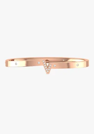 V Pave 18K Rosegold Bracelet w. Lab-Grown Diamonds