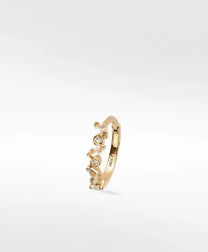 Veto Large 14K Gold Hoop w. Lab-Grown Diamonds & Sapphires