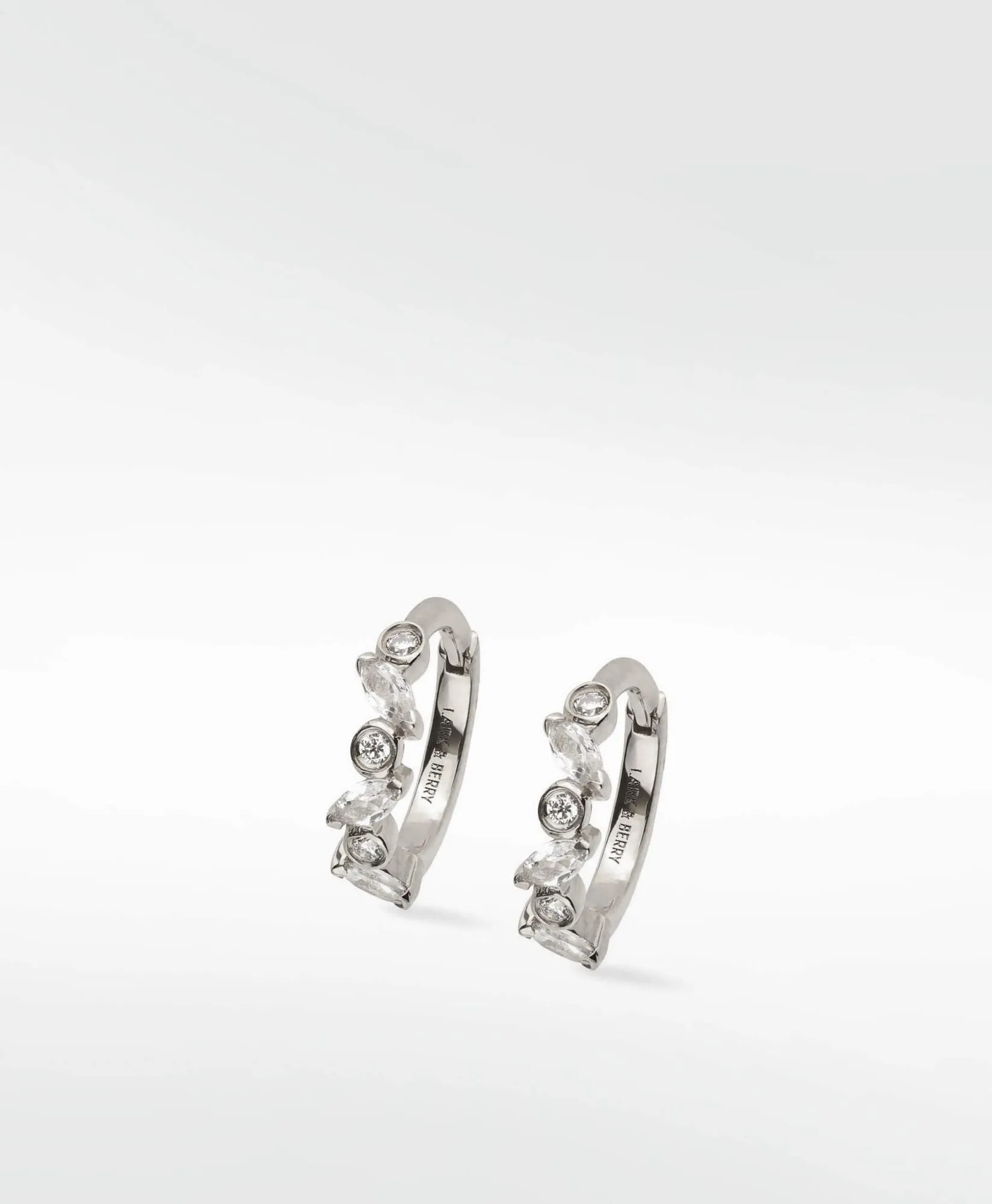 Veto Medium 14K Whitegold Hoop w. Lab-Grown Diamonds & Sapphires