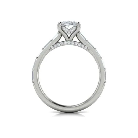 Vlora 14K White Gold Baguette Diamond Engagement Ring
