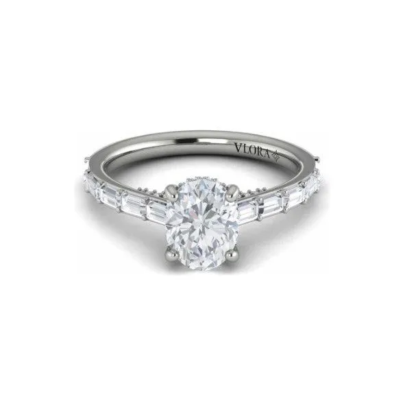 Vlora 14K White Gold Baguette Diamond Engagement Ring