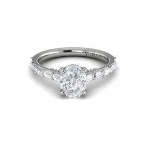 Vlora 14K White Gold Baguette Diamond Engagement Ring