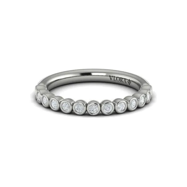 Vlora 14K White Gold Diamond Bezel Wedding Band