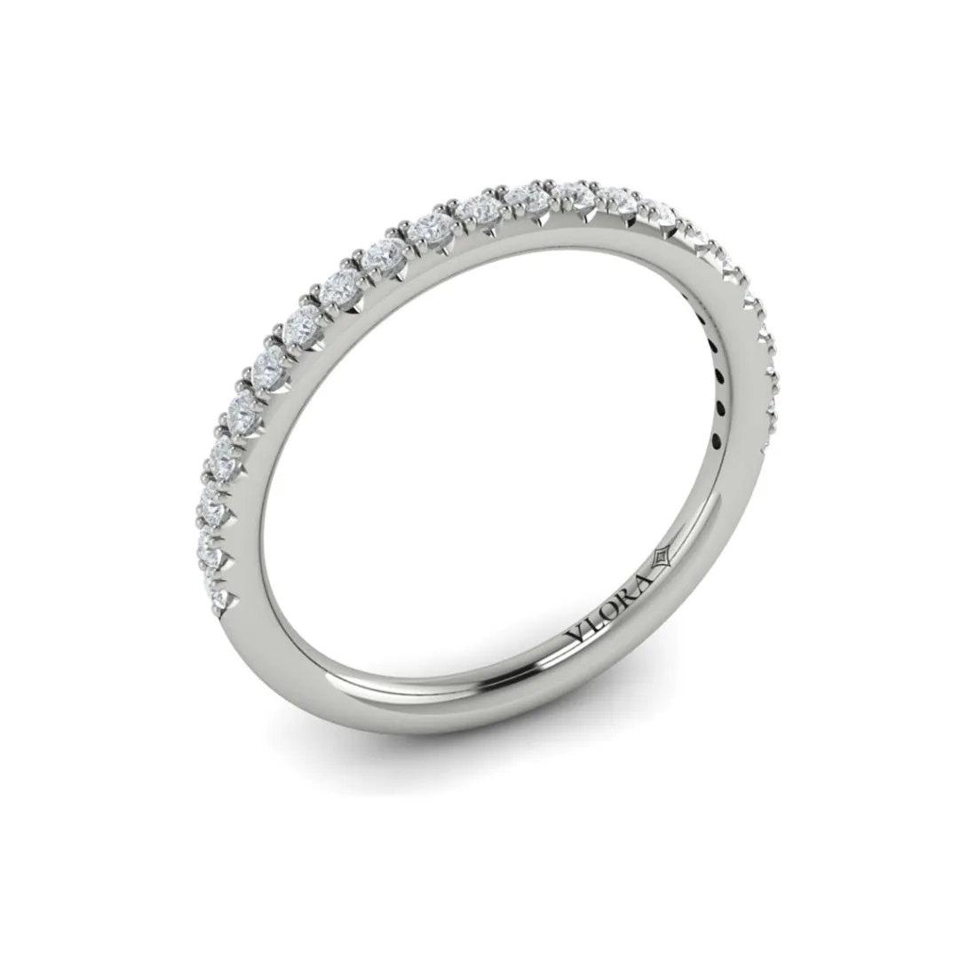 Vlora 14K White Gold Diamond Line Wedding Band