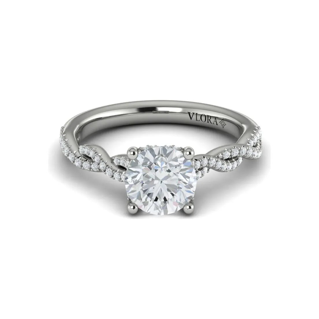 Vlora 14K White Gold Diamond Twist Engagement Ring