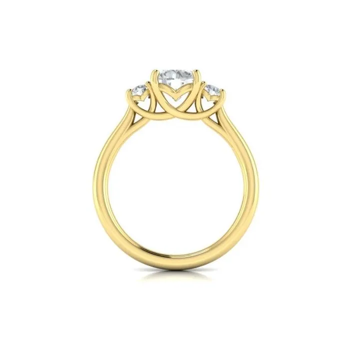 Vlora 14K Yellow Gold Classic Trellis Three-Stone Engagement Ring