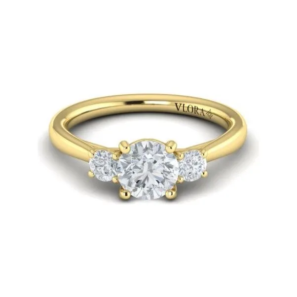 Vlora 14K Yellow Gold Classic Trellis Three-Stone Engagement Ring