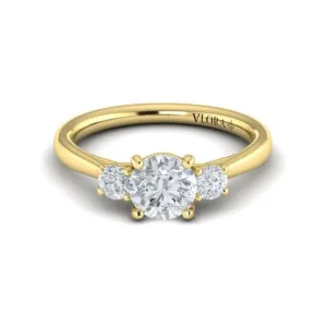 Vlora 14K Yellow Gold Classic Trellis Three-Stone Engagement Ring