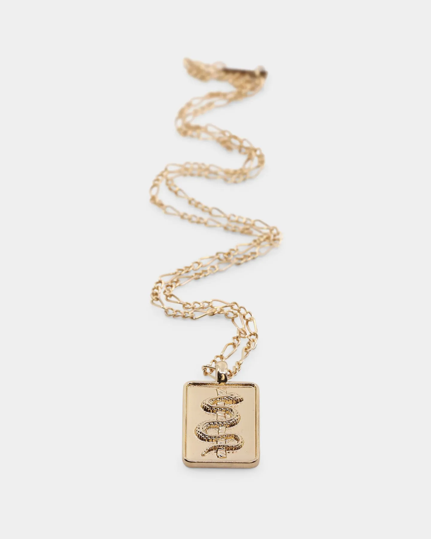 Wild for the Weekend Serpentine Rectangle Necklace Gold