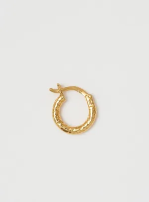 Wire Structured 14K Gold Plated 10 mm Hoop
