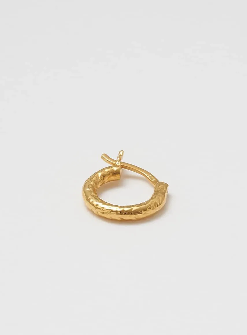 Wire Structured 14K Gold Plated 10 mm Hoop
