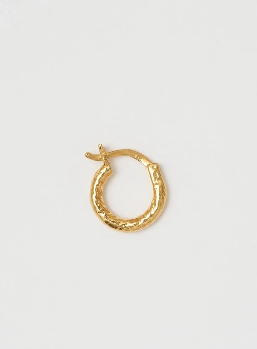 Wire Structured 14K Gold Plated 10 mm Hoop